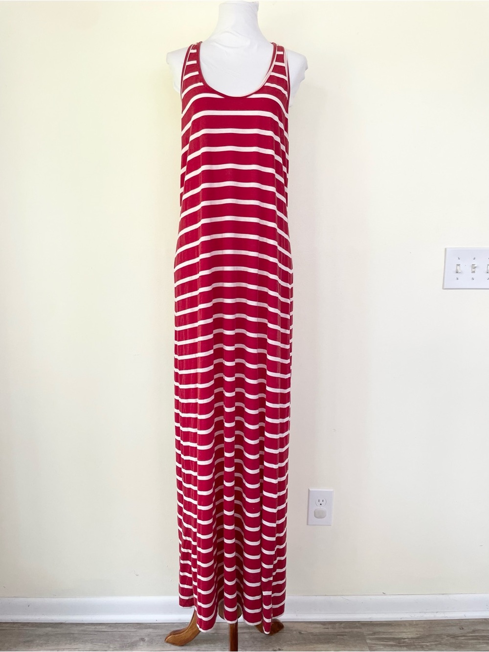 Denim & Supply Ralph Lauren Stripe Nautical Maxi Dress Red White L Large Coastal
